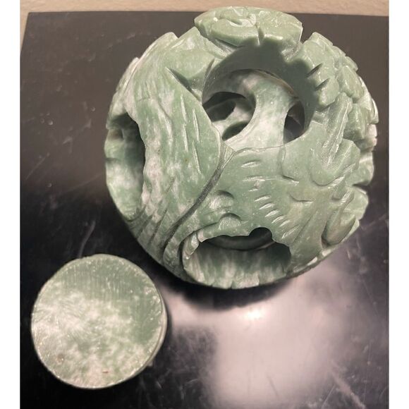 VNT 4 Layered Lucky Jade Puzzle Balls for good fortune and Mental Focus Handmade - Picture 4 of 5